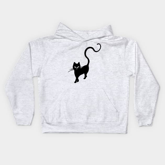 Long Tail Kitty Cat Kids Hoodie by ECMazur